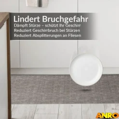 Küchenteppich Küchenläufer abwaschbar Teppichläufer Küche rutschfest Flur Läufer pflegeleicht Uni ANTRe Breite 67cm