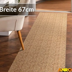 Küchenteppich Küchenläufer abwaschbar Teppichläufer Küche rutschfest Flur Läufer pflegeleicht Zopfmuster Breite 67cm