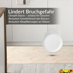 Küchenteppich Küchenläufer abwaschbar Teppichläufer Küche rutschfest Flur Läufer pflegeleicht Flora Breite 67cm