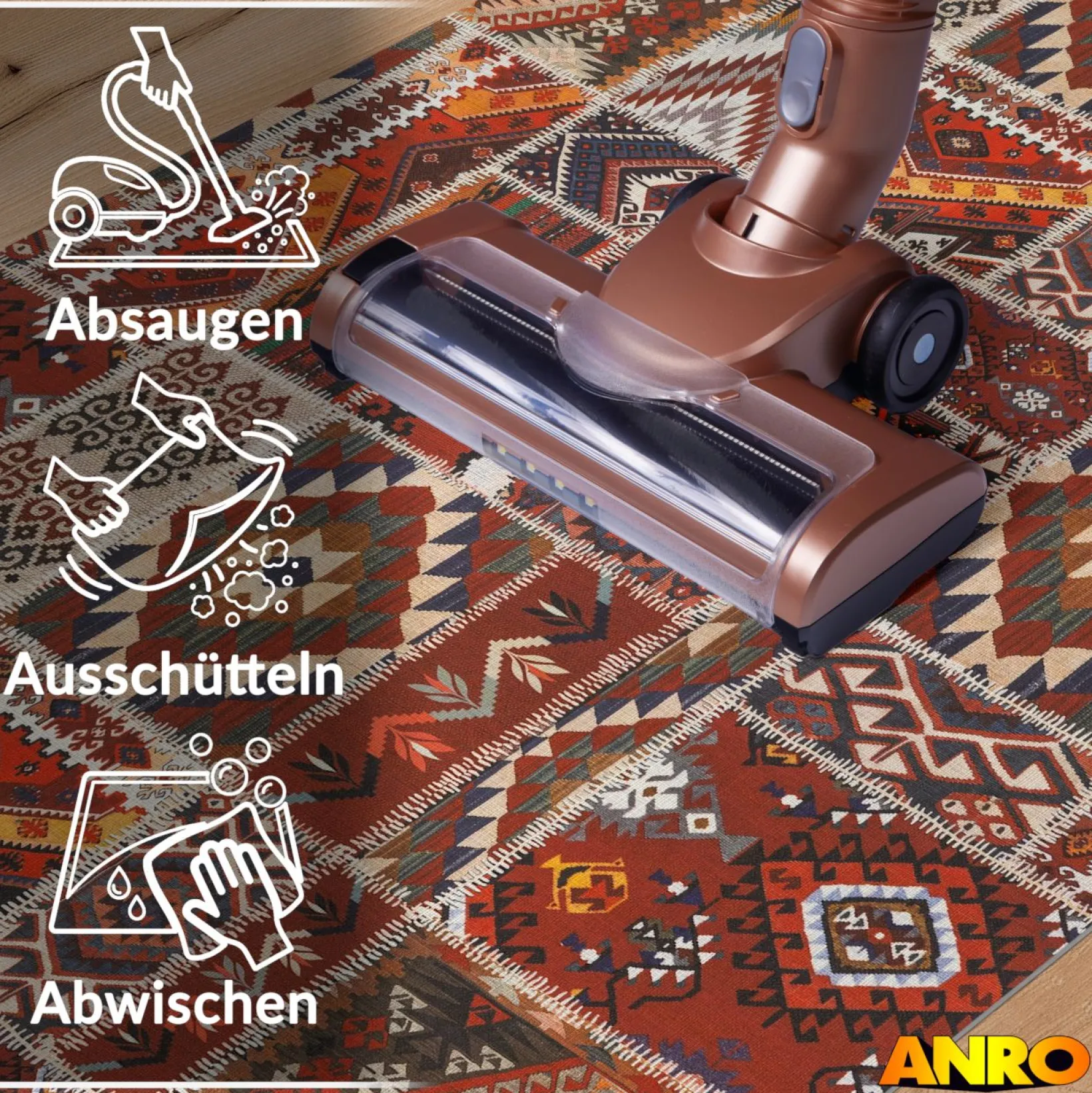 Küchenteppich Küchenläufer abwaschbar Teppichläufer Küche rutschfest Flur Läufer pflegeleicht Amaru Breite 67cm