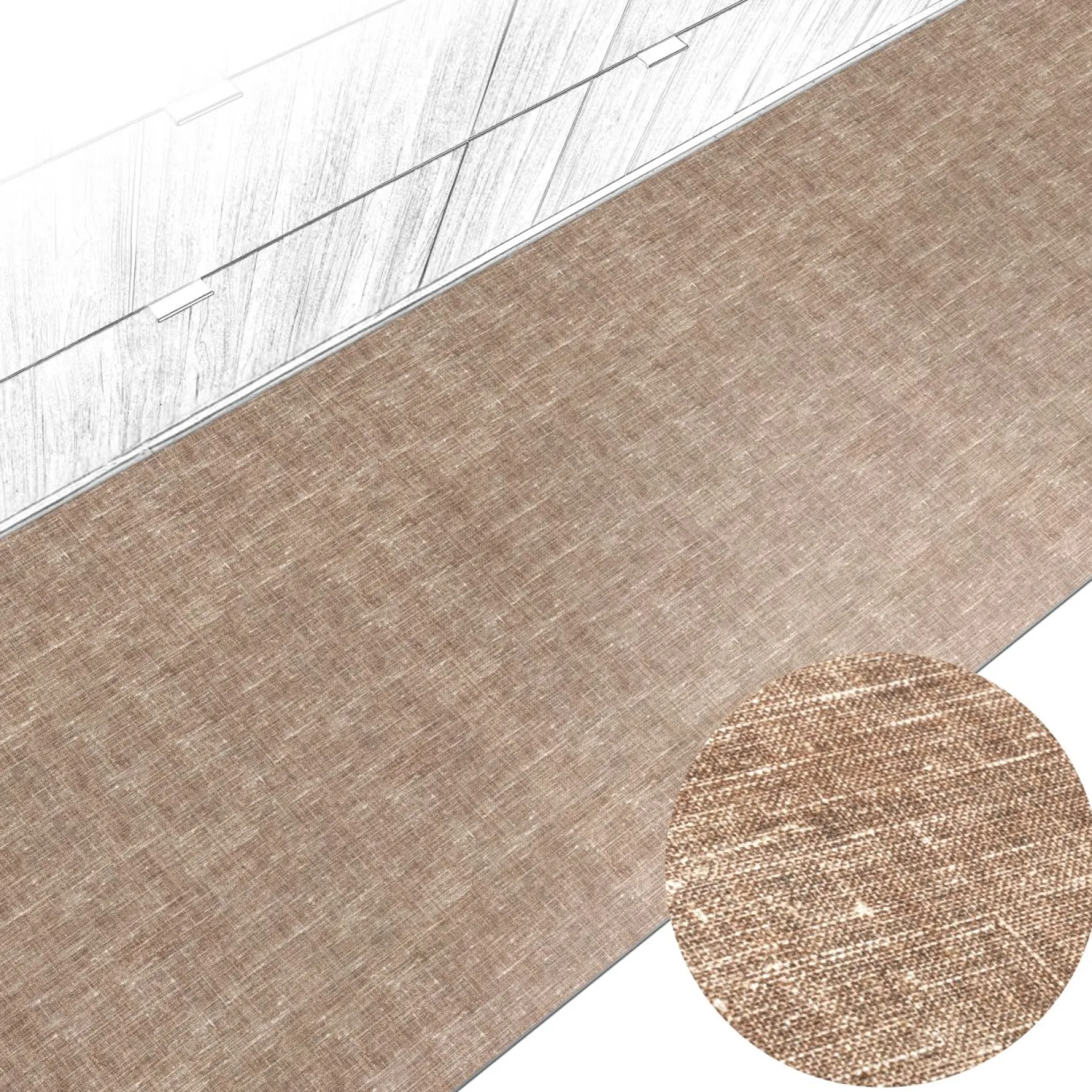 Küchenteppich Küchenläufer abwaschbar Teppichläufer Küche rutschfest Flur Läufer pflegeleicht Uni Braun Breite 67cm