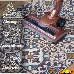 Küchenteppich Küchenläufer abwaschbar Teppichläufer Küche rutschfest Flur Läufer pflegeleicht Blaue Fliesen Breite 67cm