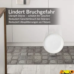 Küchenteppich Küchenläufer abwaschbar Teppichläufer Küche rutschfest Flur Läufer pflegeleicht Barcelona-Blume Breite 67cm