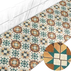 Küchenteppich Küchenläufer abwaschbar Teppichläufer Küche rutschfest Flur Läufer pflegeleicht Vintagefliesen Breite 67cm