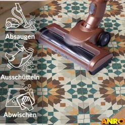 Küchenteppich Küchenläufer abwaschbar Teppichläufer Küche rutschfest Flur Läufer pflegeleicht Vintagefliesen Breite 67cm