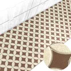 Küchenteppich Küchenläufer abwaschbar Teppichläufer Küche rutschfest Flur Läufer pflegeleicht Runde Fliesen Beige Breite 67cm