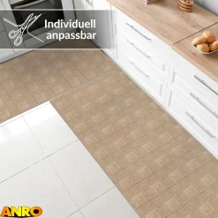 Küchenteppich Küchenläufer abwaschbar Teppichläufer Küche rutschfest Flur Läufer pflegeleicht Patchwork Seil Breite 67cm