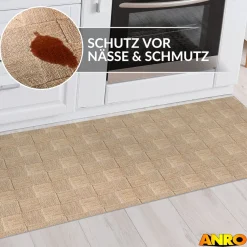 Küchenteppich Küchenläufer abwaschbar Teppichläufer Küche rutschfest Flur Läufer pflegeleicht Patchwork Seil Breite 67cm