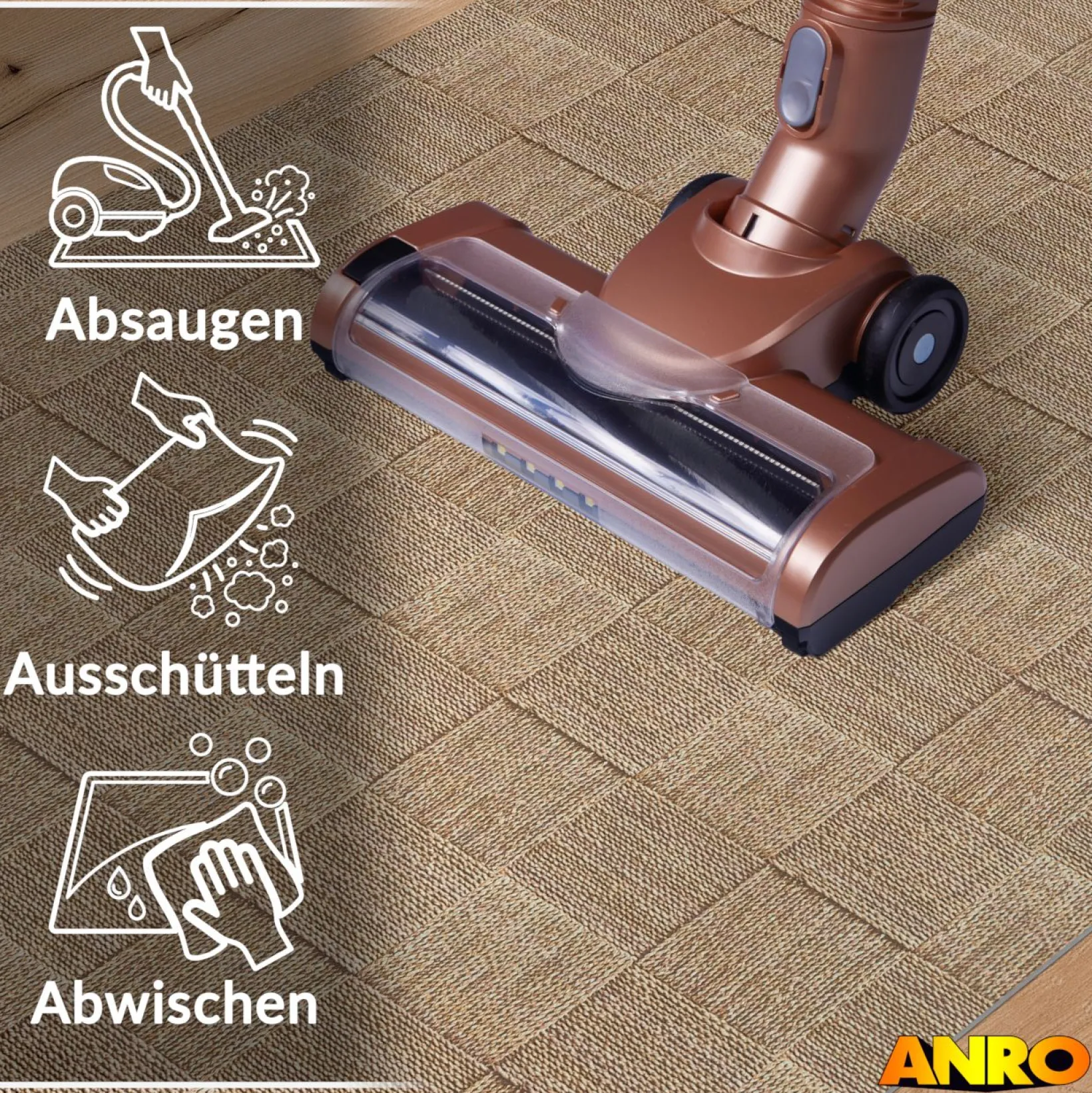 Küchenteppich Küchenläufer abwaschbar Teppichläufer Küche rutschfest Flur Läufer pflegeleicht Patchwork Seil Breite 67cm
