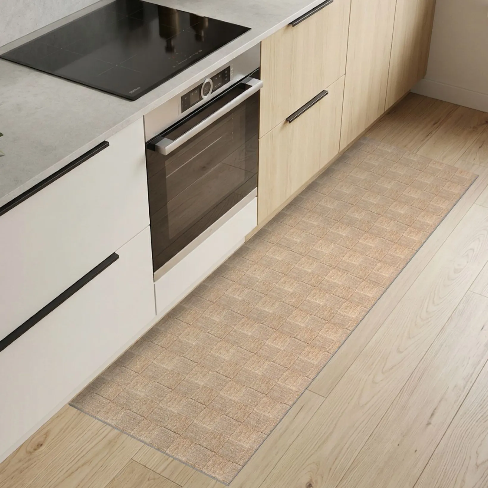 Küchenteppich Küchenläufer abwaschbar Teppichläufer Küche rutschfest Flur Läufer pflegeleicht Patchwork Seil Breite 67cm
