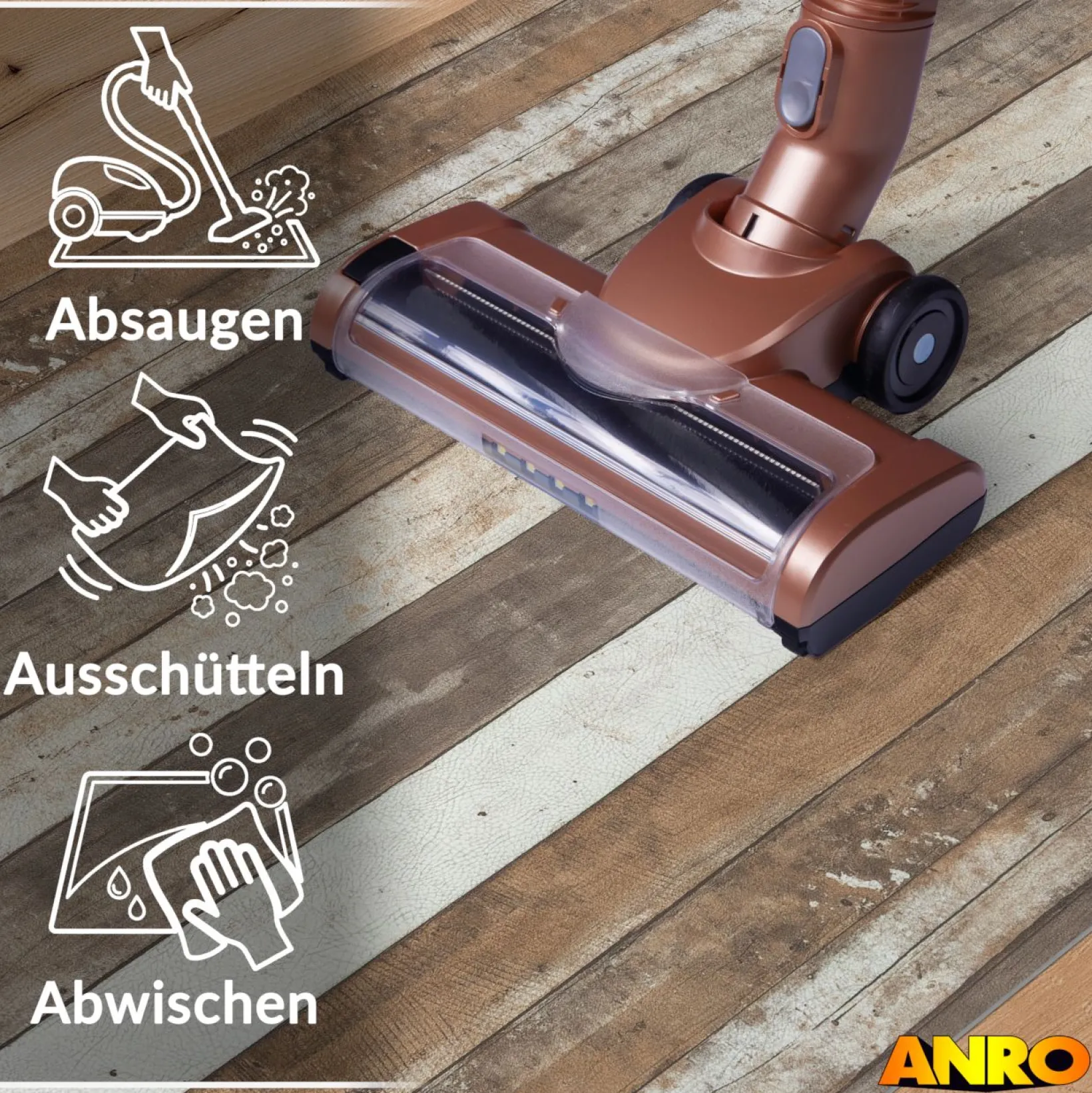 Küchenteppich Küchenläufer abwaschbar Teppichläufer Küche rutschfest Flur Läufer pflegeleicht Holzbrett Breite 67cm