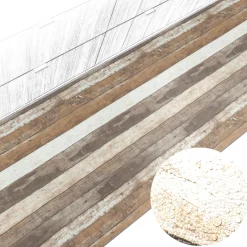 Küchenteppich Küchenläufer abwaschbar Teppichläufer Küche rutschfest Flur Läufer pflegeleicht Holzbrett Breite 67cm