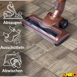 Küchenteppich Küchenläufer abwaschbar Teppichläufer Küche rutschfest Flur Läufer pflegeleicht Patchwork Holz Graubeige Breite 67cm