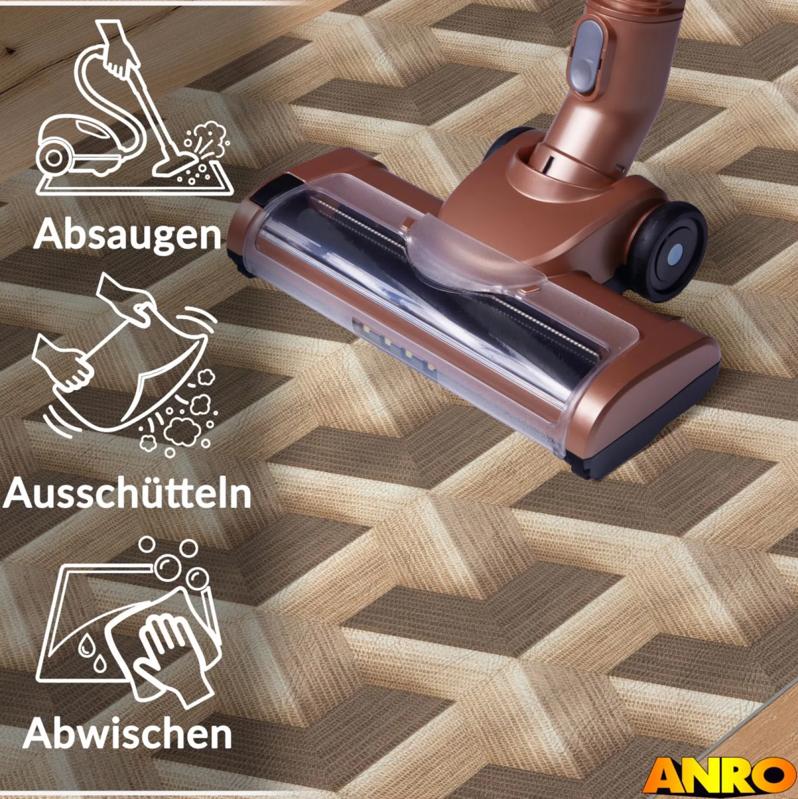 Küchenteppich Küchenläufer abwaschbar Teppichläufer Küche rutschfest Flur Läufer pflegeleicht 3D Breite 67cm