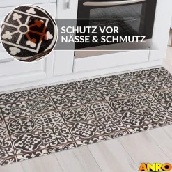 Küchenteppich Küchenläufer abwaschbar Teppichläufer Küche rutschfest Flur Läufer pflegeleicht Maurische Fliesen Breite 67cm