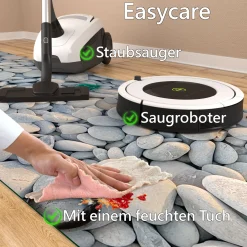 Küchenteppich Küchenläufer Kieseloptik rutschfest abwaschbar | 50cm Breit