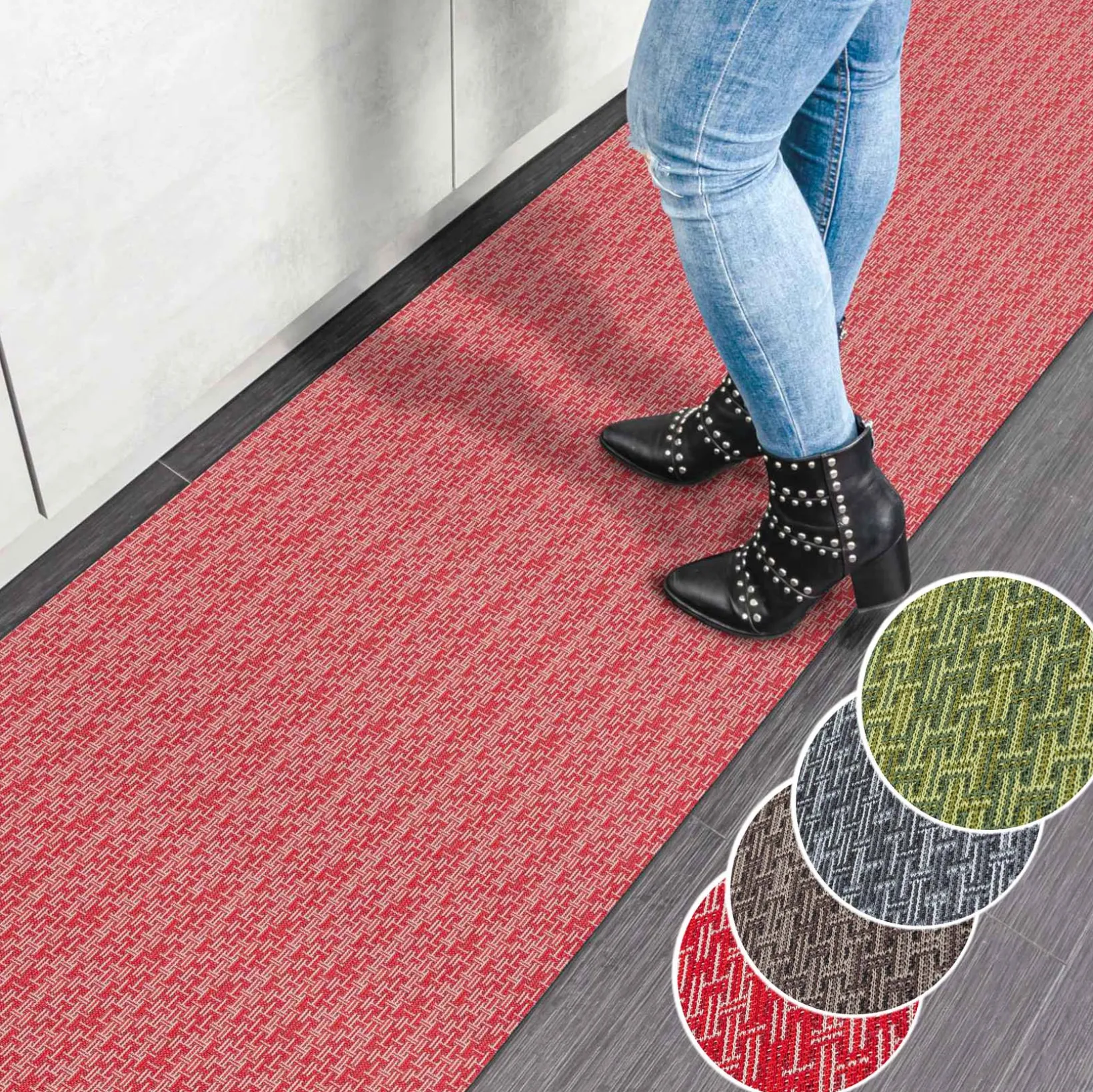 Küchenteppich Teppichläufer Läufer Flur waschbar Textil Itaca Breite 67cm