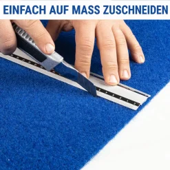 Kunstrasen Rasenteppich für Balkon Terrasse Meterware Blau