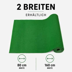Kunstrasen Rasenteppich für Balkon Terrasse Meterware Grün
