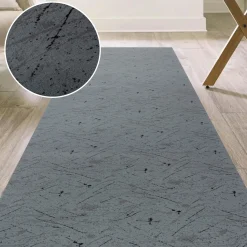 Läufer Flur Teppichläufer Küchenläufer rutschfest Velvet Grau Breite 65cm / 100cm