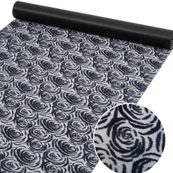Läufer Flur Teppichläufer Küchenläufer rutschfest Rosen Grau Breite 65cm / 100cm
