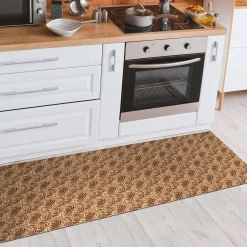 Läufer Flur Teppichläufer Küchenläufer rutschfest Rosen Beig Breite 65cm / 100cm