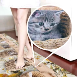 Läufer Küchen Teppich abwischbar Textil + PVC rutschfest Katzen Körbe Mehrfarbig 50cm Breit
