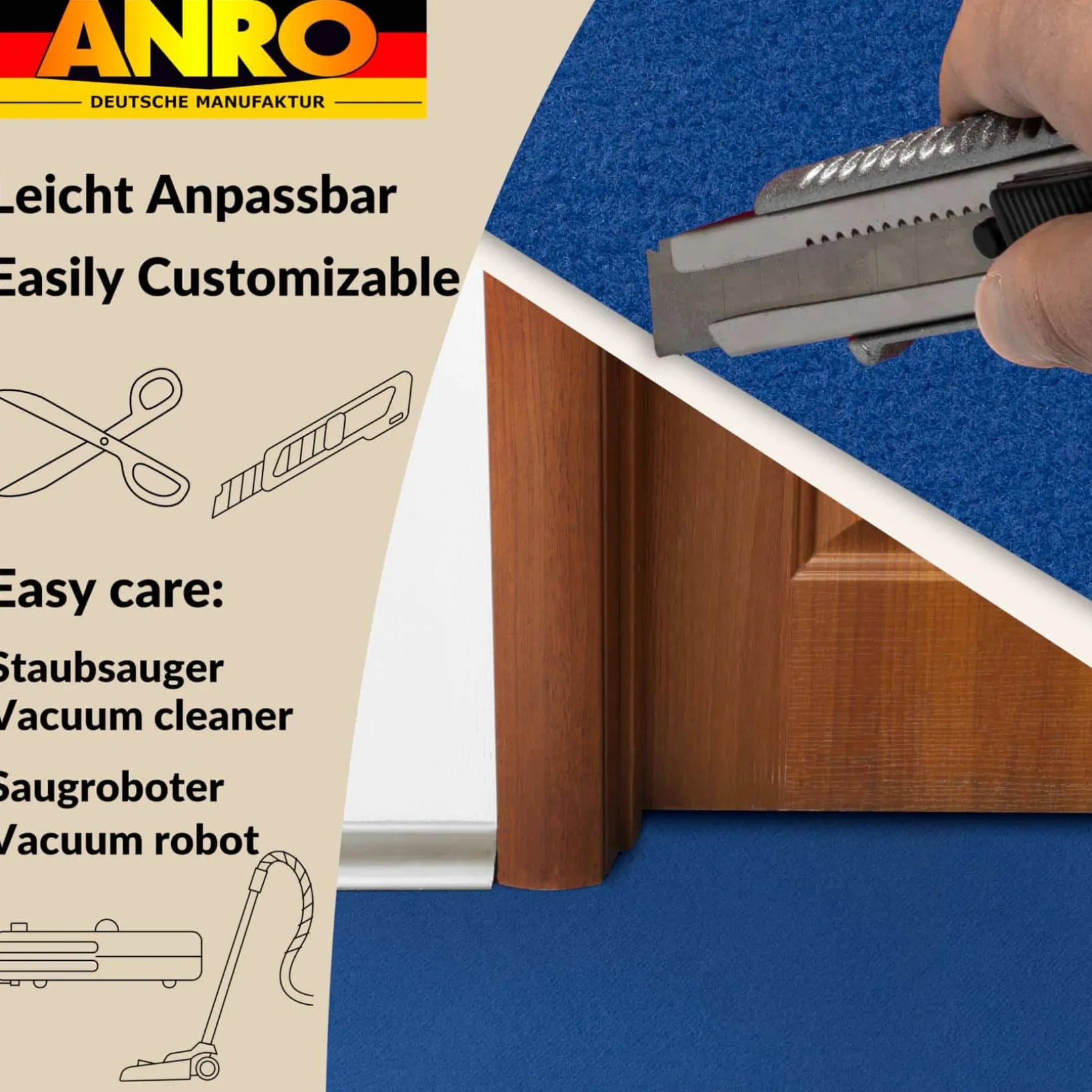 Messeteppich Eventteppich Blau Teppich für Messe Event Messeboden Meterware BFL-S1 Alex