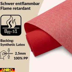Messeteppich Eventteppich Rot Teppich für Messe Event Messeboden Meterware BFL-S1 Alex