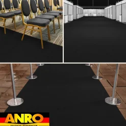 Messeteppich Eventteppich Schwarz Teppich für Messe Event Messeboden Meterware BFL-S1 Alex