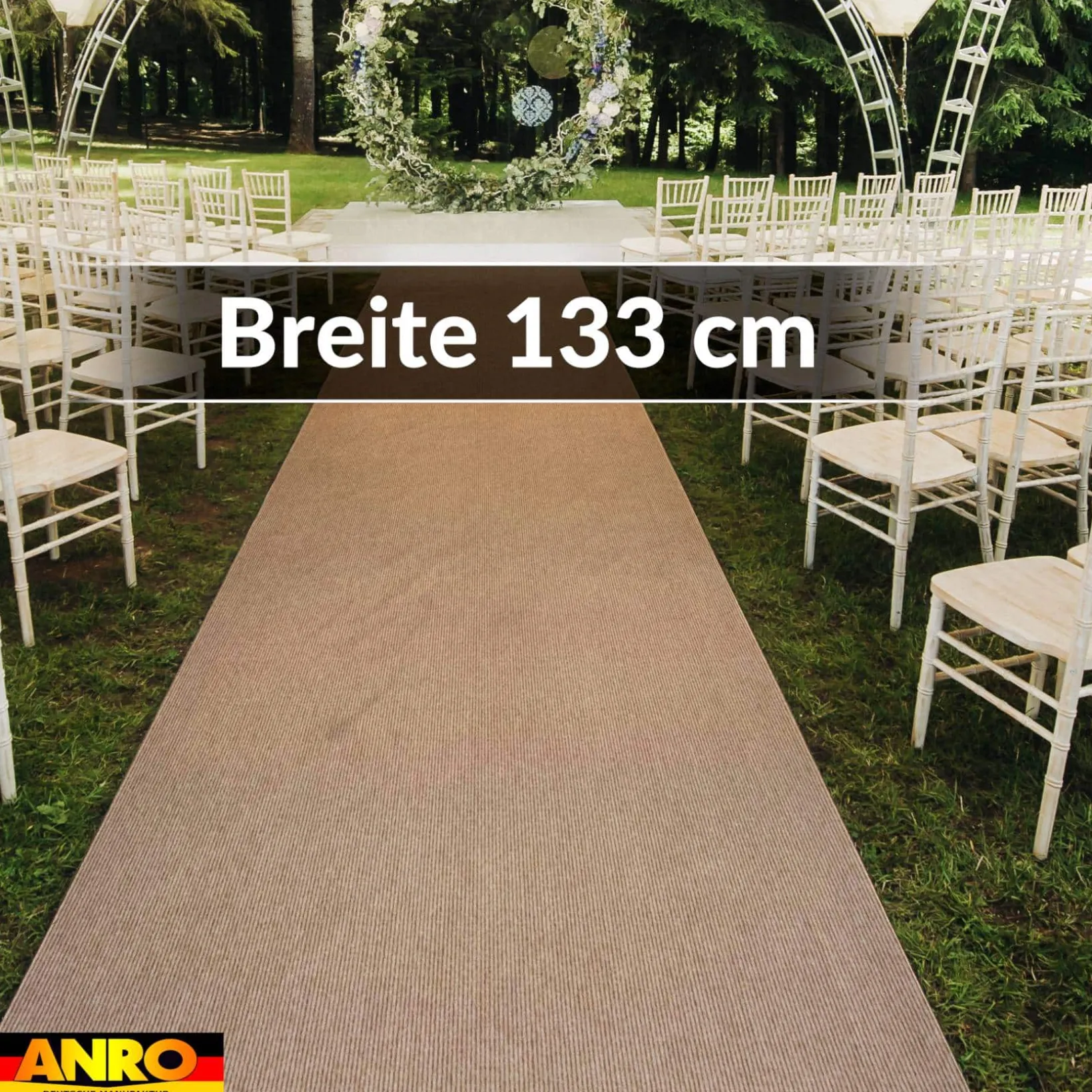 Messeteppich Rips Teppich für Messe Büro Eventteppich Beige Meterware BFL-S1 Yula