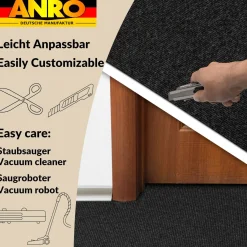 Messeteppich Rips Teppich für Messe Büro Eventteppich Anthrazit Meterware BFL-S1 Yula