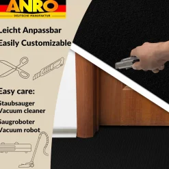 Messeteppich Rips Teppich für Messe Büro Eventteppich Schwarz Meterware BFL-S1 Yula