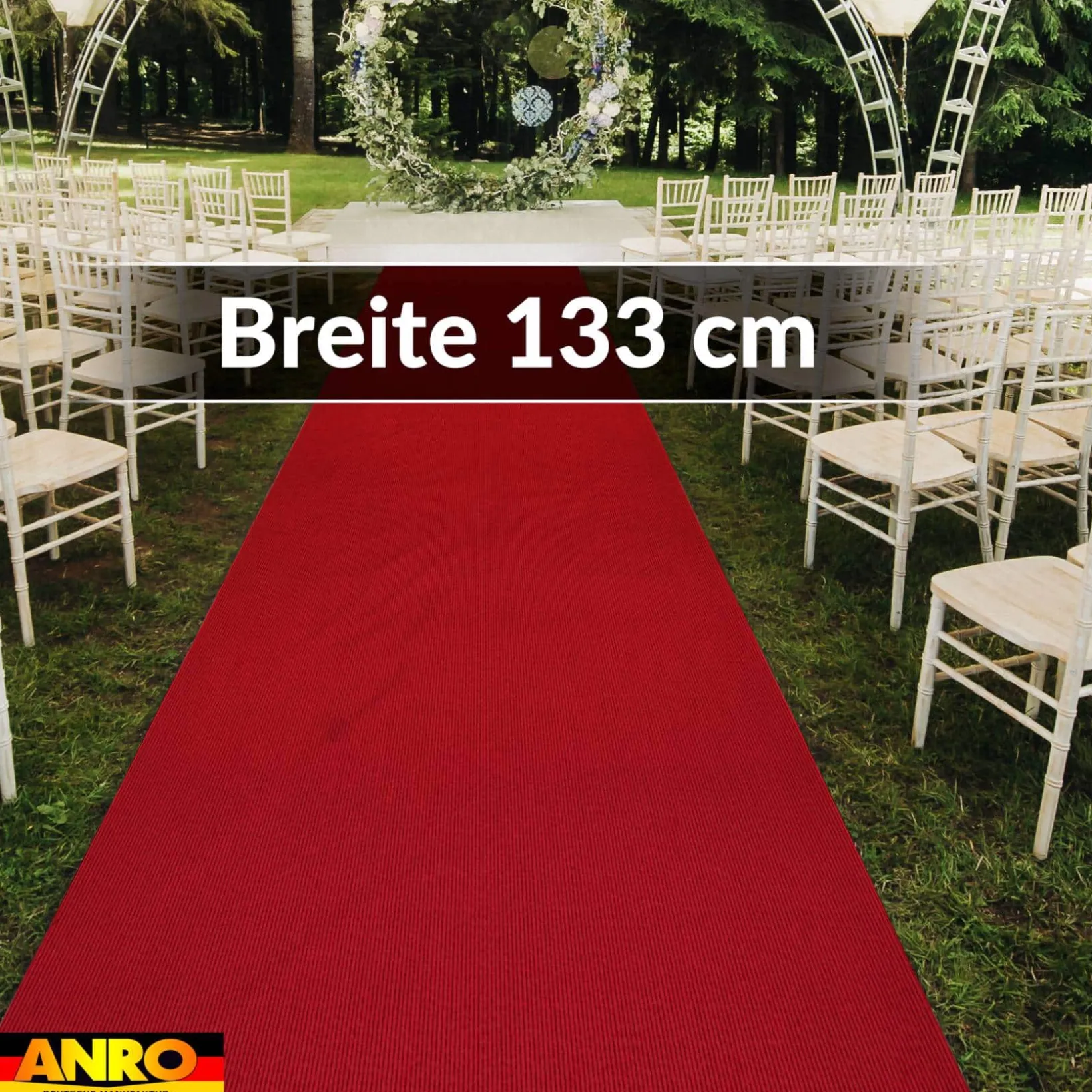 Messeteppich Rips Teppich für Messe Büro Eventteppich Rot Meterware BFL-S1 Yula