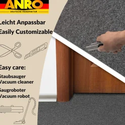Messeteppich Rips Teppich für Messe Büro Eventteppich Grau Meterware BFL-S1 Yula
