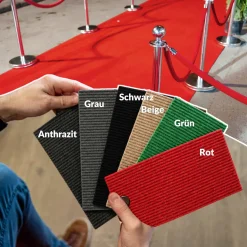 Messeteppich Rips Teppich für Messe Büro Eventteppich Grau Meterware BFL-S1 Yula