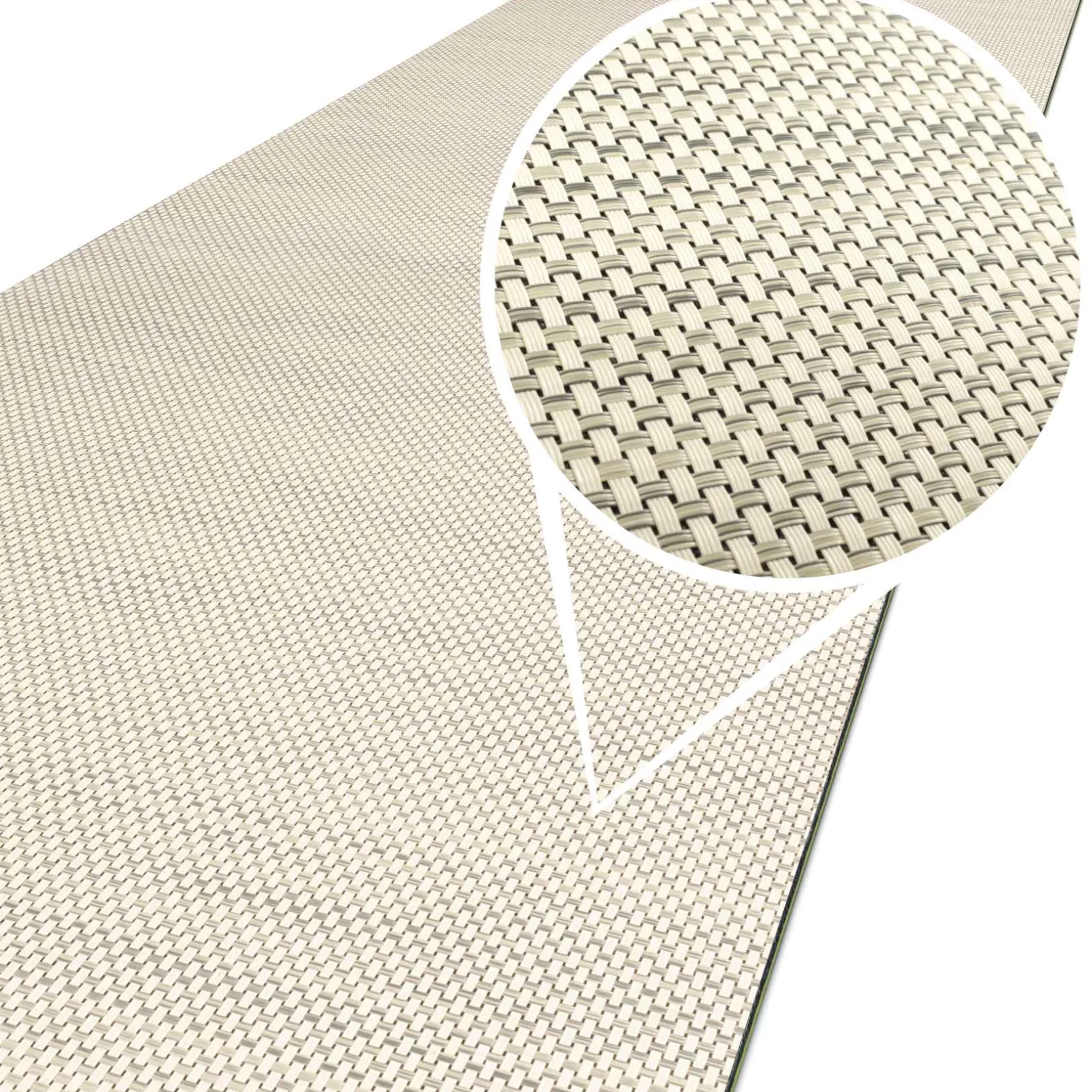 Outdoorteppich Teppichläufer Küchenläufer Rattan Tatami Flecht Gelb | 50cm Breit