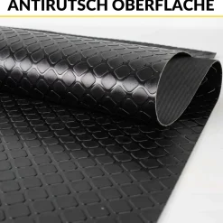PVC Bodenbelag Meterware Antirutschmatte Dionis Vinylboden Rollenware Stärke 1,5mm Karo Schwarz Breite 100cm