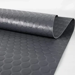 PVC Bodenbelag Meterware Antirutschmatte Vinylboden Rollenware Stärke 1,5mm Noppen Anthrazit 100cm Breite