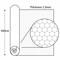 PVC Bodenbelag Meterware Antirutschmatte Vinylboden Rollenware Stärke 1,5mm Noppen Silber Breite 100cm