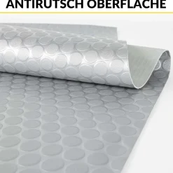 PVC Bodenbelag Meterware Antirutschmatte Vinylboden Rollenware Stärke 1,5mm Noppen Silber Breite 100cm