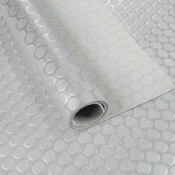 PVC Bodenbelag Meterware Antirutschmatte Vinylboden Rollenware Stärke 1,5mm Noppen Silber Breite 100cm