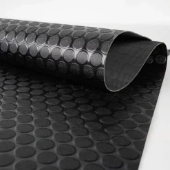 PVC Bodenbelag Meterware Antirutschmatte Vinylboden Rollenware Stärke 1,5mm Noppen Schwarz Breite 100cm
