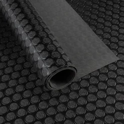 PVC Bodenbelag Meterware Antirutschmatte Vinylboden Rollenware Stärke 1,5mm Noppen Schwarz Breite 100cm