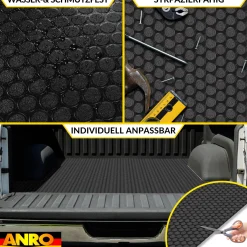 PVC Bodenbelag Meterware Antirutschmatte Vinylboden Rollenware Stärke 1,5mm Noppen Schwarz Breite 100cm