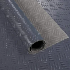 PVC Bodenbelag Meterware Antirutschmatte Vinylboden Rollenware Stärke 1,5mm Riffelblech Anthrazit Breite 100cm