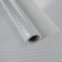 PVC Bodenbelag Meterware Dionis Antirutschmatte Vinylboden Rollenware Stärke 1,5mm Karo Silber Breite 100cm