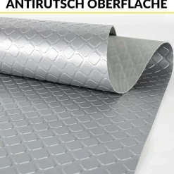 PVC Bodenbelag Meterware Dionis Antirutschmatte Vinylboden Rollenware Stärke 1,5mm Karo Silber Breite 100cm