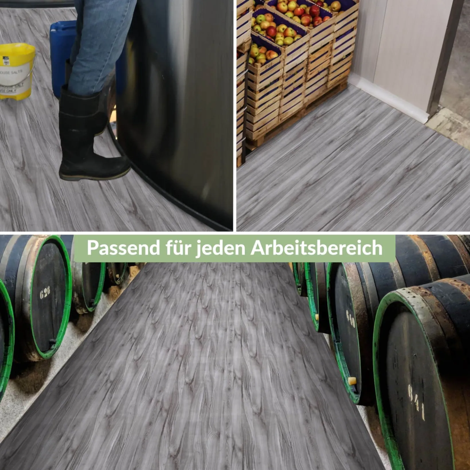 PVC Bodenbelag Vinyl Fußbodenbelag PVC Boden Vinylboden Holz Grau Meterware Breite 140cm