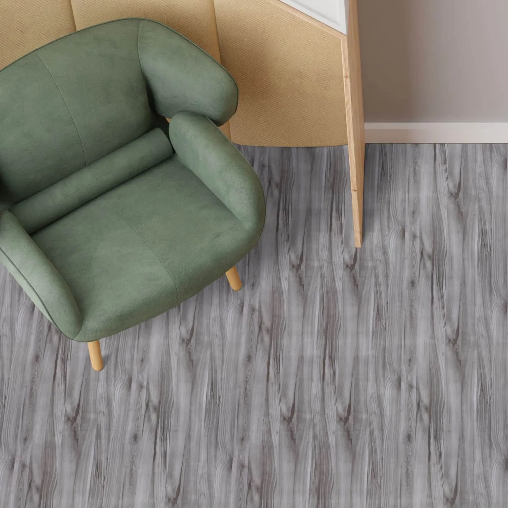 PVC Bodenbelag Vinyl Fußbodenbelag PVC Boden Vinylboden Holz Grau Meterware Breite 140cm